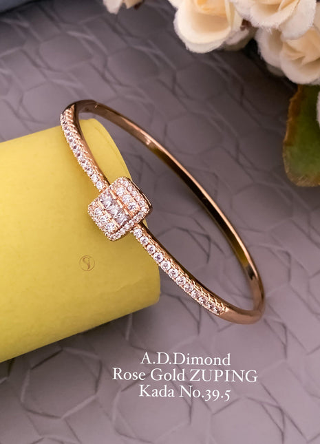 Tri-Cluster AD Rose Gold Kada