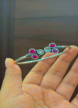 Green-Pink Oxidized Kada Bangle