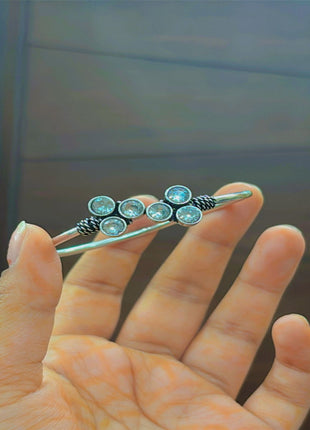 Black Beaded Kada with Textured Design