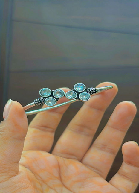 Black Beaded Kada with Textured Design