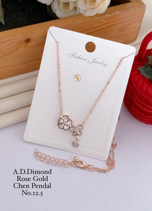 Floral Sparkle Rose Gold Pendant