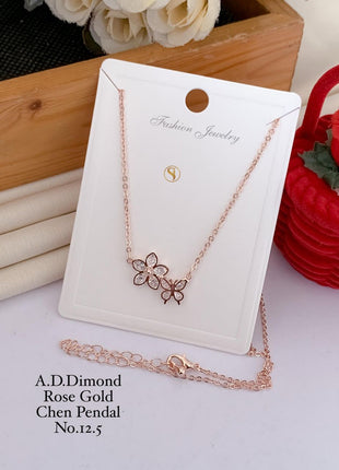 Butterfly & Bloom Rose Gold Pendant