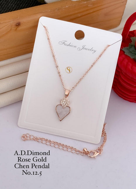 Twin Heart Rose Gold Pendant Set