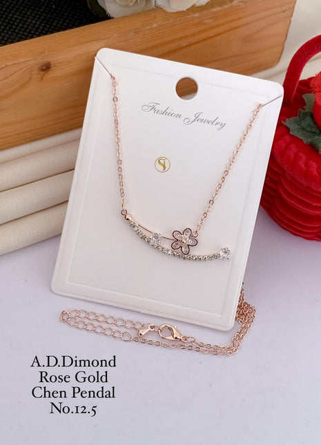 Floral Curve Elegance Rose Gold Pendant Set