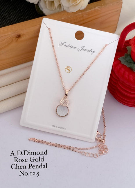 Dual Disc Rose Gold Pendant Set