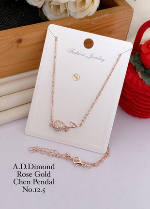 Rose Gold Floral Bud Pendant