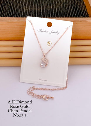 Crystal Leaf Curve Pendant