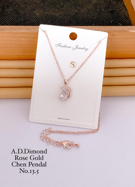 Crystal Leaf Curve Pendant