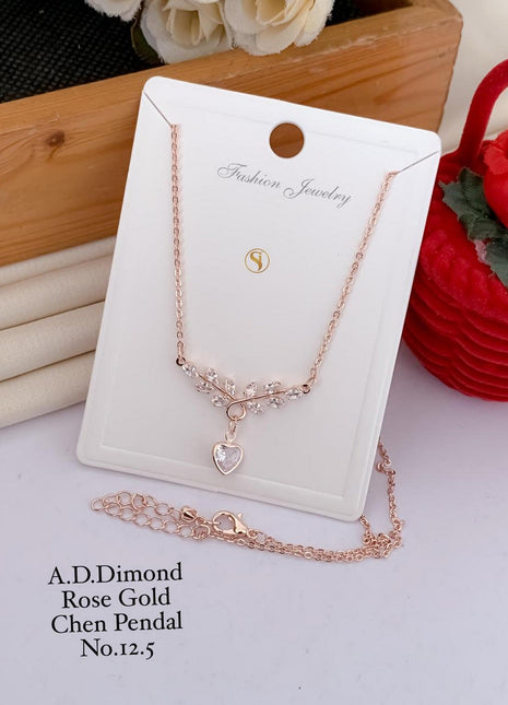 Leaf & Heart Charm Necklace