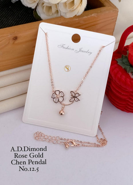 Twin Blossom Rose Gold Pendant