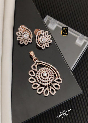 Floral Peacock Spark Pendant Set