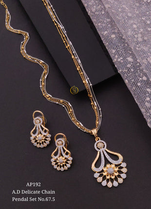 Ganesh Motif AD Pendant Set with Earrings