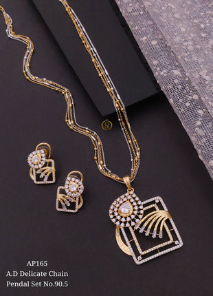 Spiral Teardrop Pendant Set in AD Finish