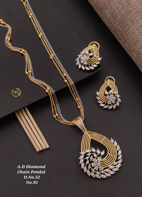 Bold Oval Crystal Pendant Set