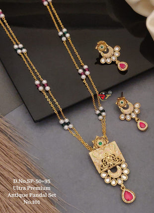 Majestic Round Pendant with Multicolor Stones