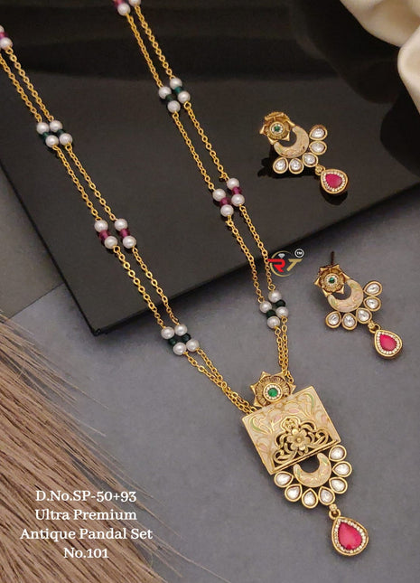 Majestic Round Pendant with Multicolor Stones