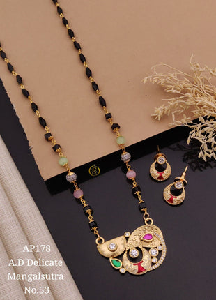 American American Diamond Pendant Set with Gold Plated Detailing