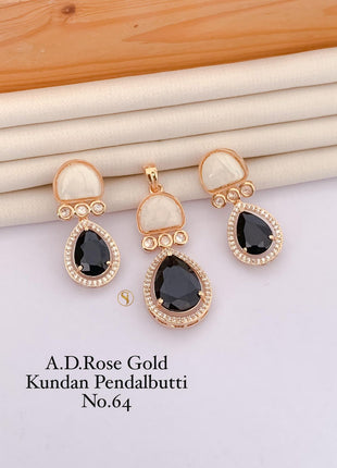 Kundan American Dimond Pendant Set