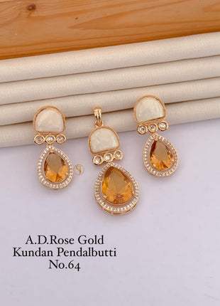 Kundan American Dimond Pendant Set
