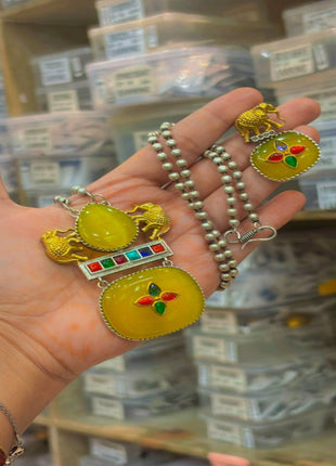 Oxidised Set with Versitile Stone Colors