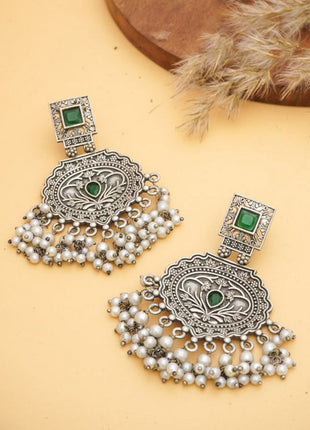 Oxidized Floral Earrings