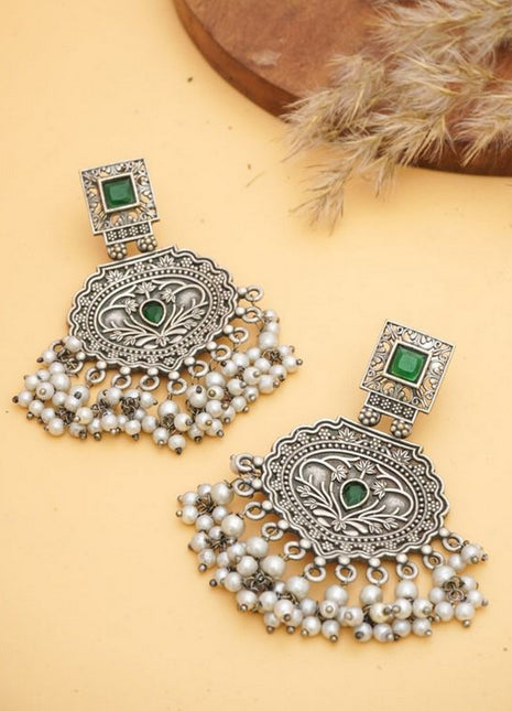 Oxidized Floral Earrings