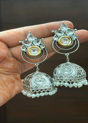 Royal Oxidised Jhumkas