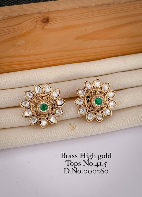 Green Stone Stud Tops