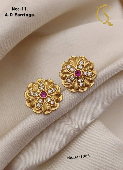 Golden Flower Studs