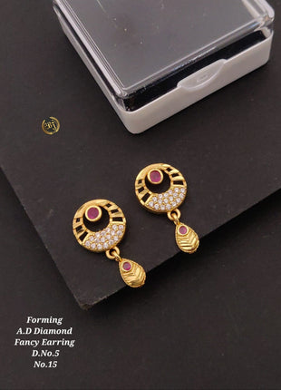 Circular Sparkling Drop Earrings