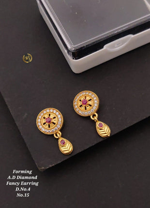 Round Cluster Drop Earrings
