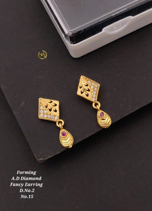 Leaf Engraved Drop Earrings