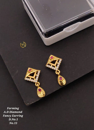 American Diamond Cutout Drop Earrings