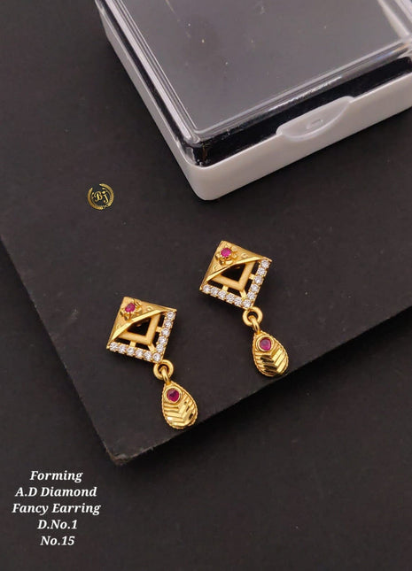 American Diamond Cutout Drop Earrings