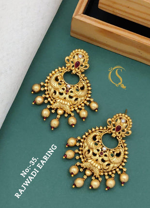 Royal Rajwadi Gold-Plated Chandbalis