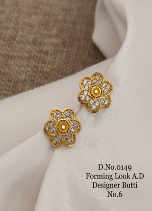 Floral Petal American Diamond-Studded Earrings