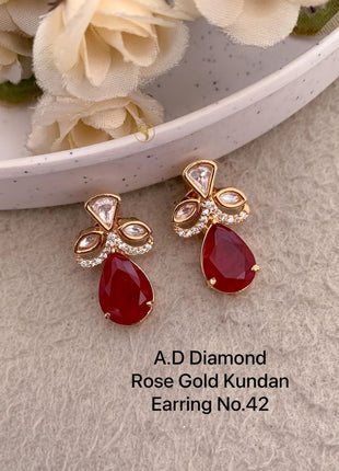 Kundan Red Stone Earrings