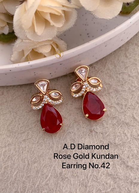 Kundan Red Stone Earrings
