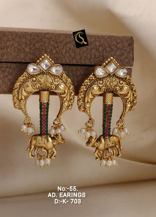 Gold-Plated Kundan Chandbali