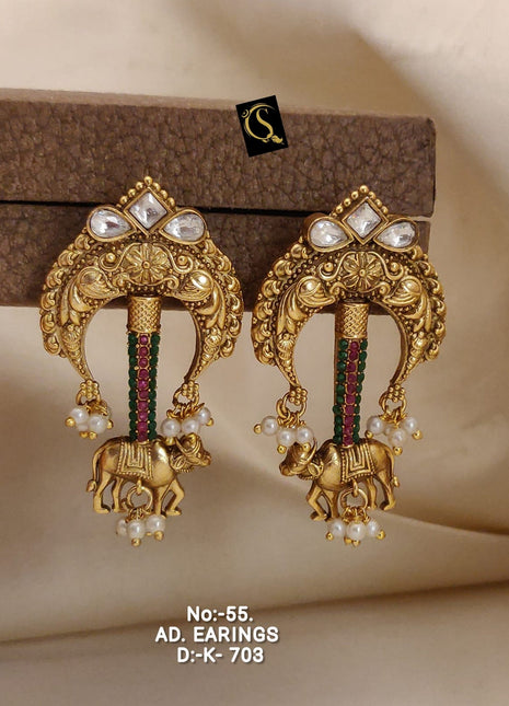 Gold-Plated Kundan Chandbali