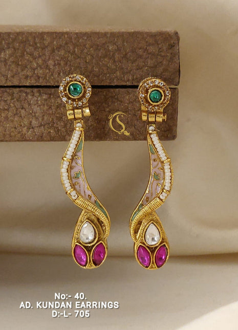 Rangrez Meenakari Antique Drop Earrings