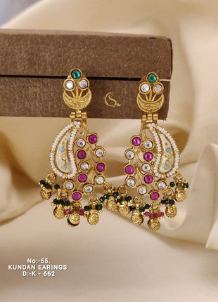 Rajputana Kundan Meenakari Jhumka