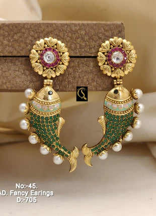 Matsya Kalai Antique Earrings