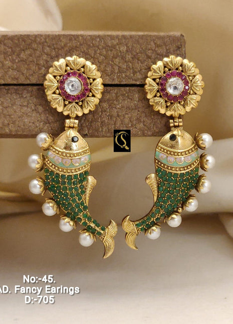 Matsya Kalai Antique Earrings