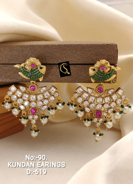 Gold-Plated Studded Hoops