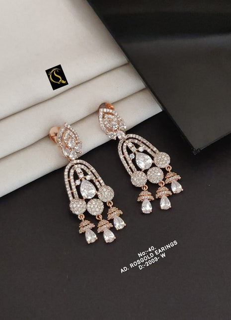 Elysian Rose Gold AD Danglers