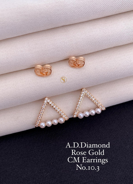 American Diamond White Pearl Studs