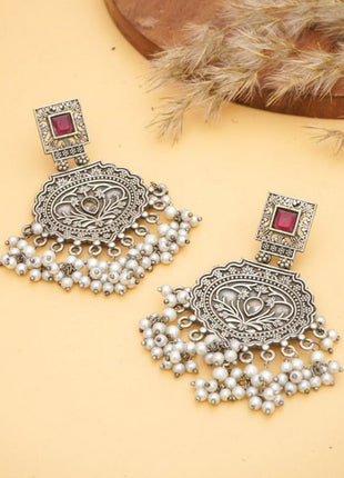 Oxidized Floral Earrings