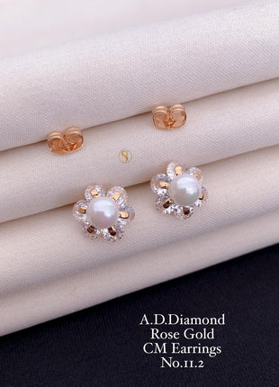 Pearl Rose Gold Earrings