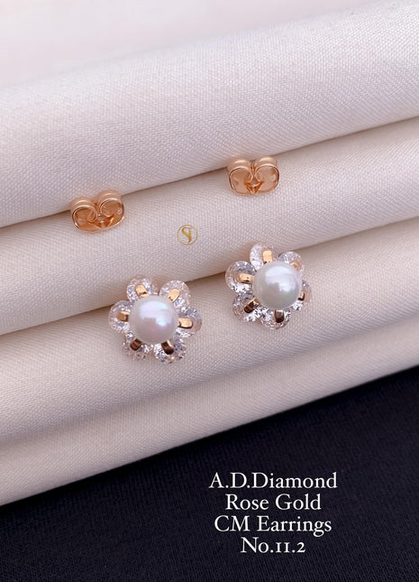 Pearl Rose Gold Earrings